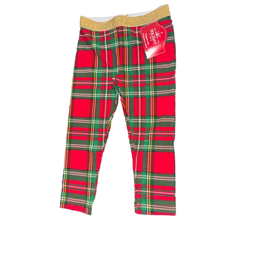 Holiday Time Christmas Toddler Leggings Red Whitt Green Size 2T